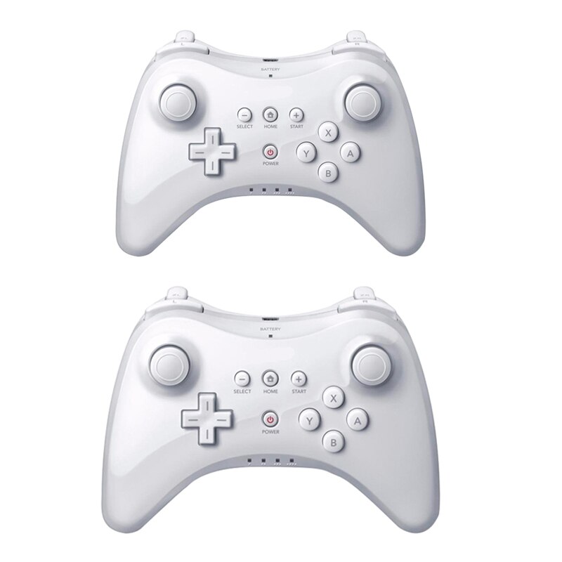 Mando inalámbrico Bluetooth Compatible con Nintendo Wii U para Wii U Pro, mando a distancia Dual clásico, Joystick: 2PCS White