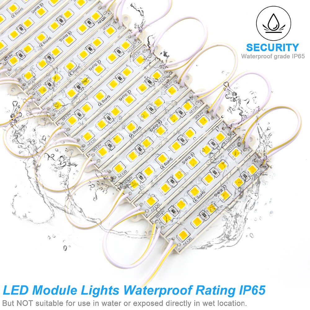 Módulo de luz LED Super brillante SMD 5054, 6LED, cc 12V, módulo de retroiluminación LED impermeable, lámpara de luz frontal de almacén, 20 unids/lote