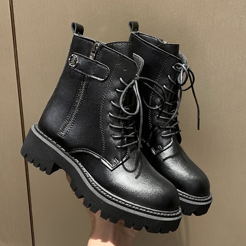 Dam & #39 ;s stövlar skor lyxiga chelsea boots damstövlar chunky vinterskor platåkängor slip chunky heel boot brand designe