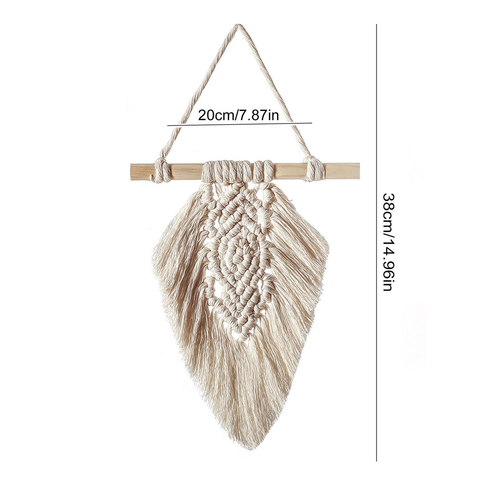 Boho Macrame Wall Hanging Leaf Tapestry Decor Bohemian Tassel Chic Home Living Room Bedroom Headboard Decoration Accessories: D 1PC