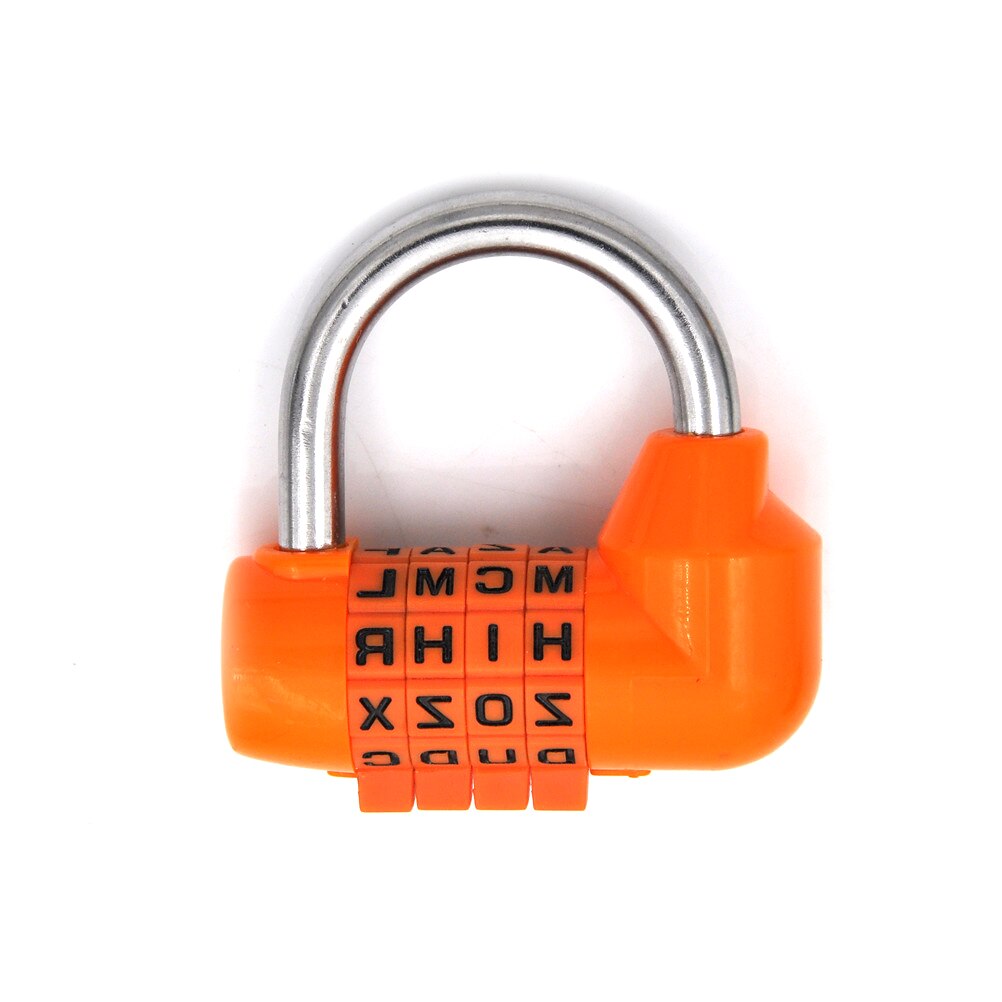 6 couleurs cadenas de sécurité 4 cadran serrures à bagages chiffre lettre combinaison voyage sécurité Code serrure journal mot de passe cadenas 1 pièces: orange