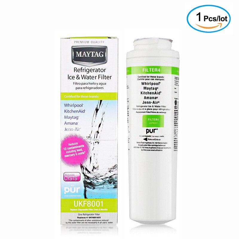 Compatible with Maytag UKF8001 filter, suitable for 4396395, EDR4RXD1, UKF8001AXX, UKF 8001P, 469006, Puriclean II, 1 pack