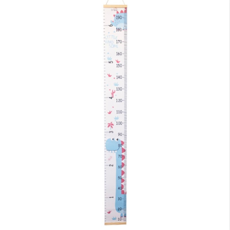 Medidor de pared para niños, regla de medición de crecimiento de altura colgante, decoración de guardería: Blue Dinosaur