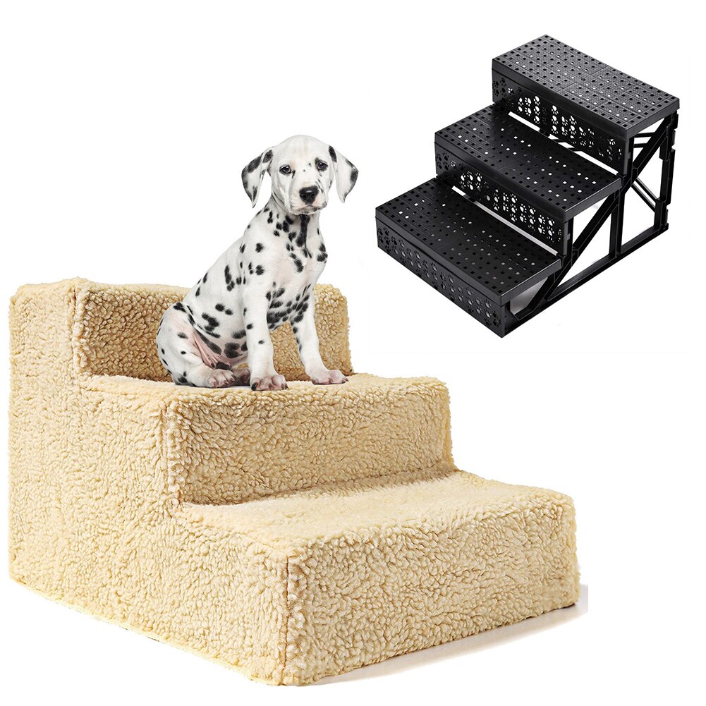 Pet Dog Climbing Ladder Dog House 3 Steps Stairs Ramp Anti-slip Removable Stabilization And Safety Stairs Easy to Carry Around