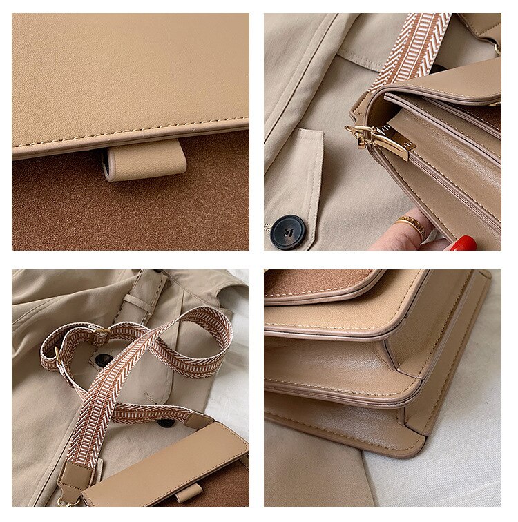 Sacchetto di Spalla di Cuoio DELL'UNITÀ di elaborazione delle donne Cinghia Larga Piccolo Lembo di Borsa Con Tracolla Delle Signore Della Borsa di Alta Qualità Delle Donne Messenger Bag Borsa Femminile