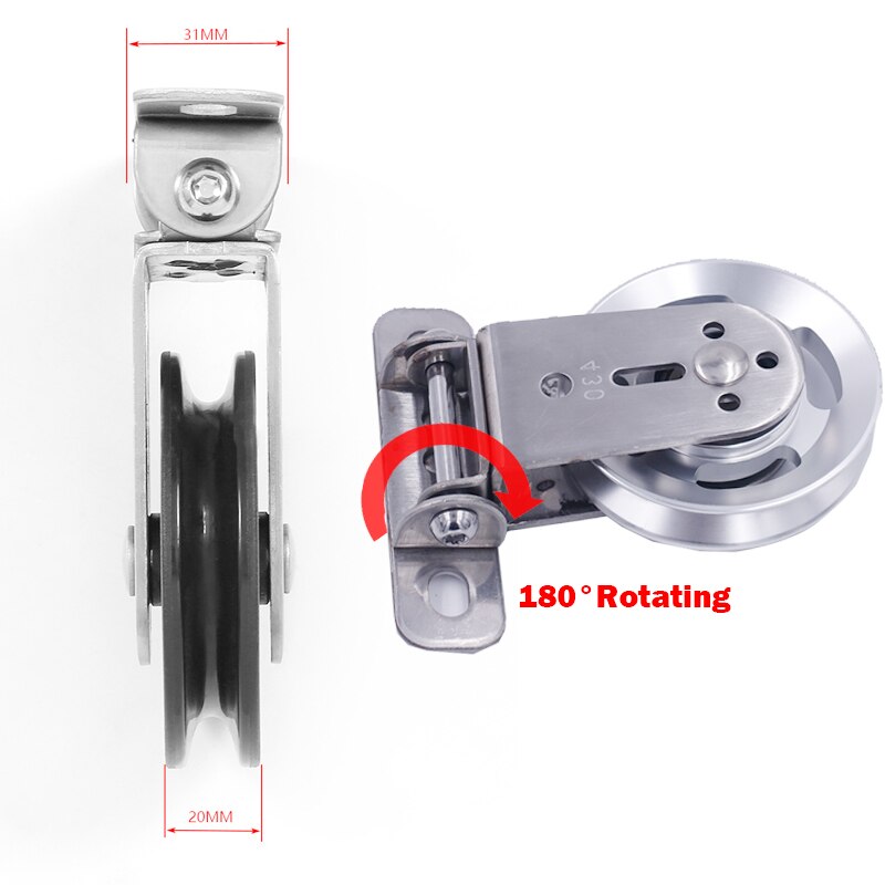 Rotating Gym Steel Bearing Pulley DIY Fixed Metal Single Wheel Block Heavy Duty for Cable Machine Lifting Workout Accessories
