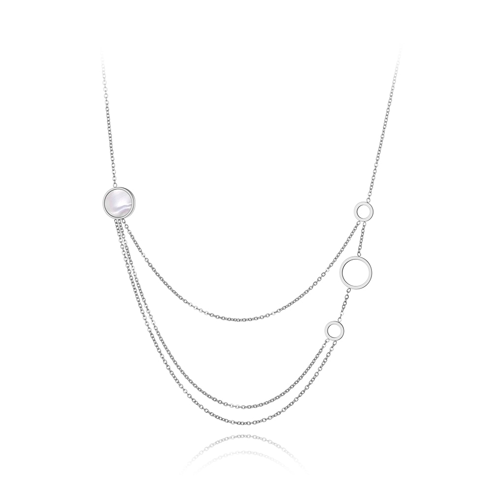 Lokaer-gargantilla de tres capas de acero inoxidable para mujer, Bohemia, joyería de playa, collar con colgante de cadena, N20060