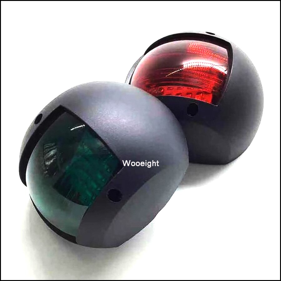 Wooeight 2Pcs Red Green 8 LED Navigation Lights Lamp IP66 Boat Marine Indicator Spot Light For Marine Boat Yacht Sailing Trailer
