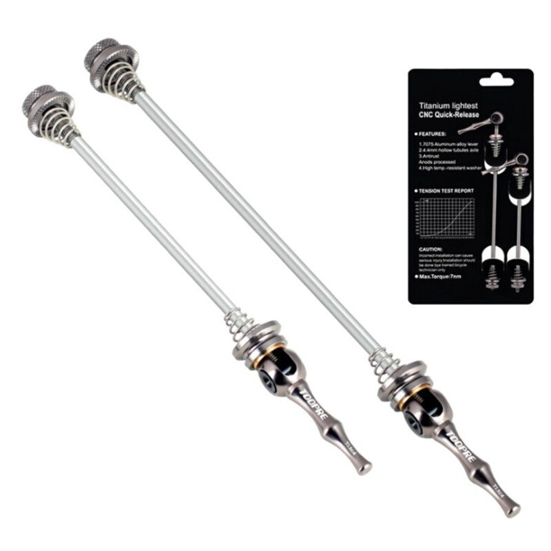 Ultralight Bicycle Quick Release Lever Ultralight Titanium Road Bicycle Cycling Hub 100m-130mm Quick Release Bicycle Wheels Lock: T