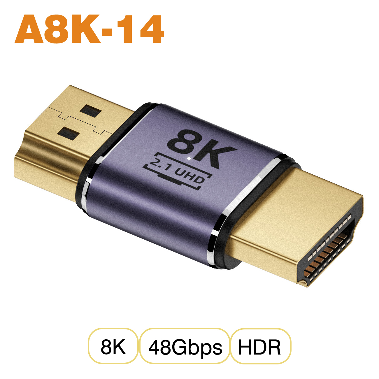 Nnbili hdmi 2.1 kabeladapter han-til-hun konverter splitter understøtter 4k @ 120hz 8k @ 60hz lige hdmi-kompatibel forlænger pc: Mørkegrå