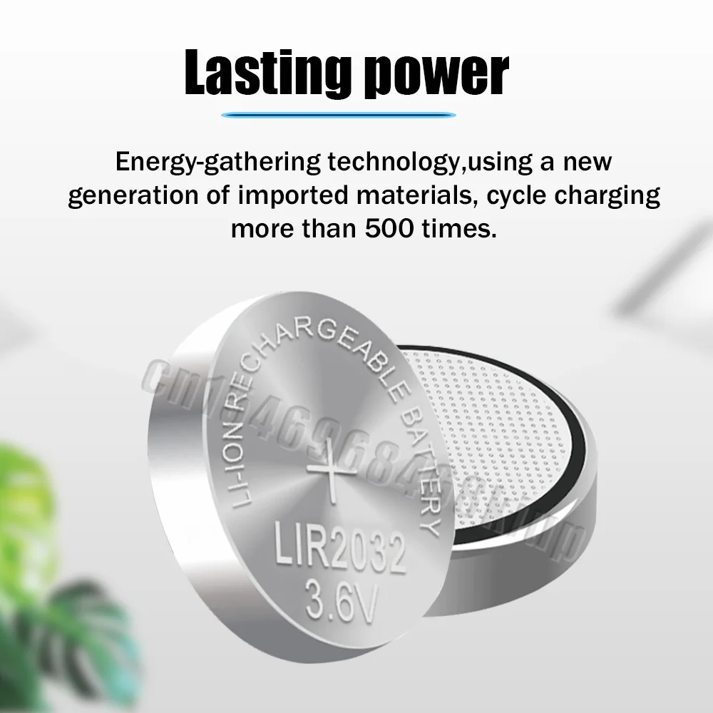 3,6 V LIR2032 ML2032 CR2032 2032 akumulator litowy z adapterem ładowarki do zegarka zabawki komputerowe kalkulator komórkowy