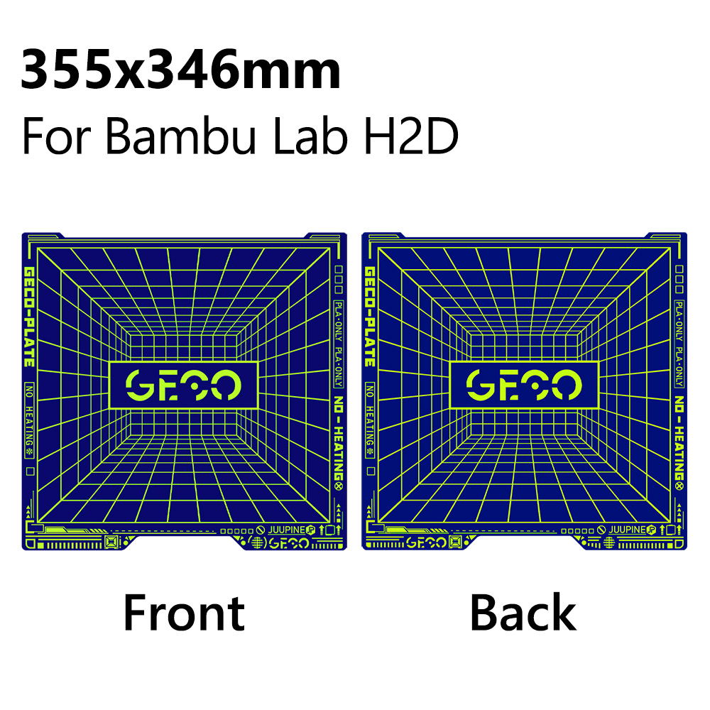 GECO Plate Pla Cold Build Pate For X1C P1S A1 Kobra S1 K1c Ender 3 Se K1 Max No Clog Spring Steel Double Sided Super Adhesion: 2.2mm / Yellow