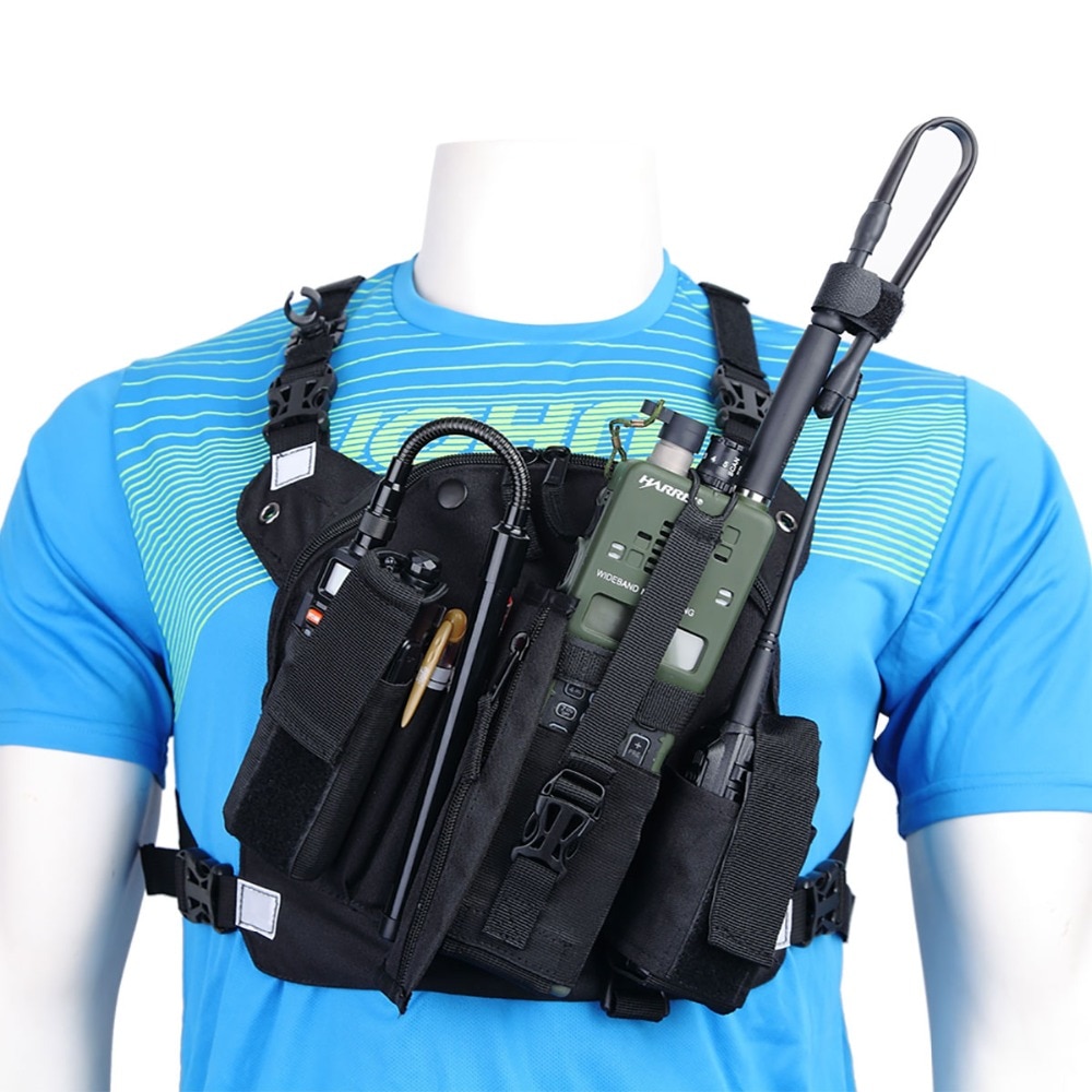 ABBREE Radio étui de transport poitrine harnais poche sac étui pour Baofeng UV-5R UV-82 UV-9R TYT TH-UV8000D Yaesu talkie-walkie