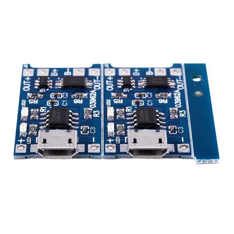 2PCS Blue 5V Micro USB 1A 18650 Lithium Battery Charging Board