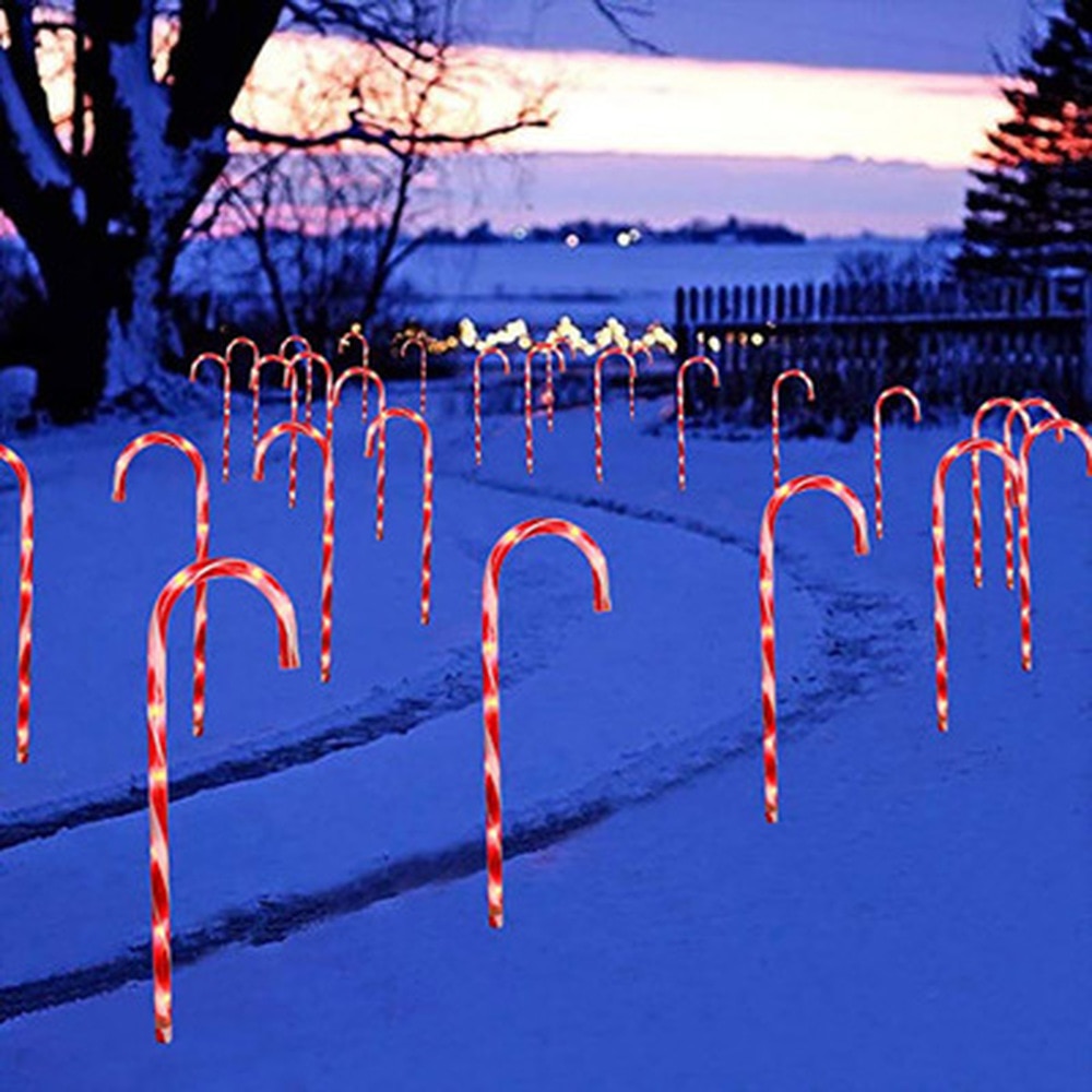 Usb Christmas Light Pathway Candy Cane Loopbrug Licht Aa Powered Straat Lamp Outdoor Tuin Yard Jaar Decoratie Lamp