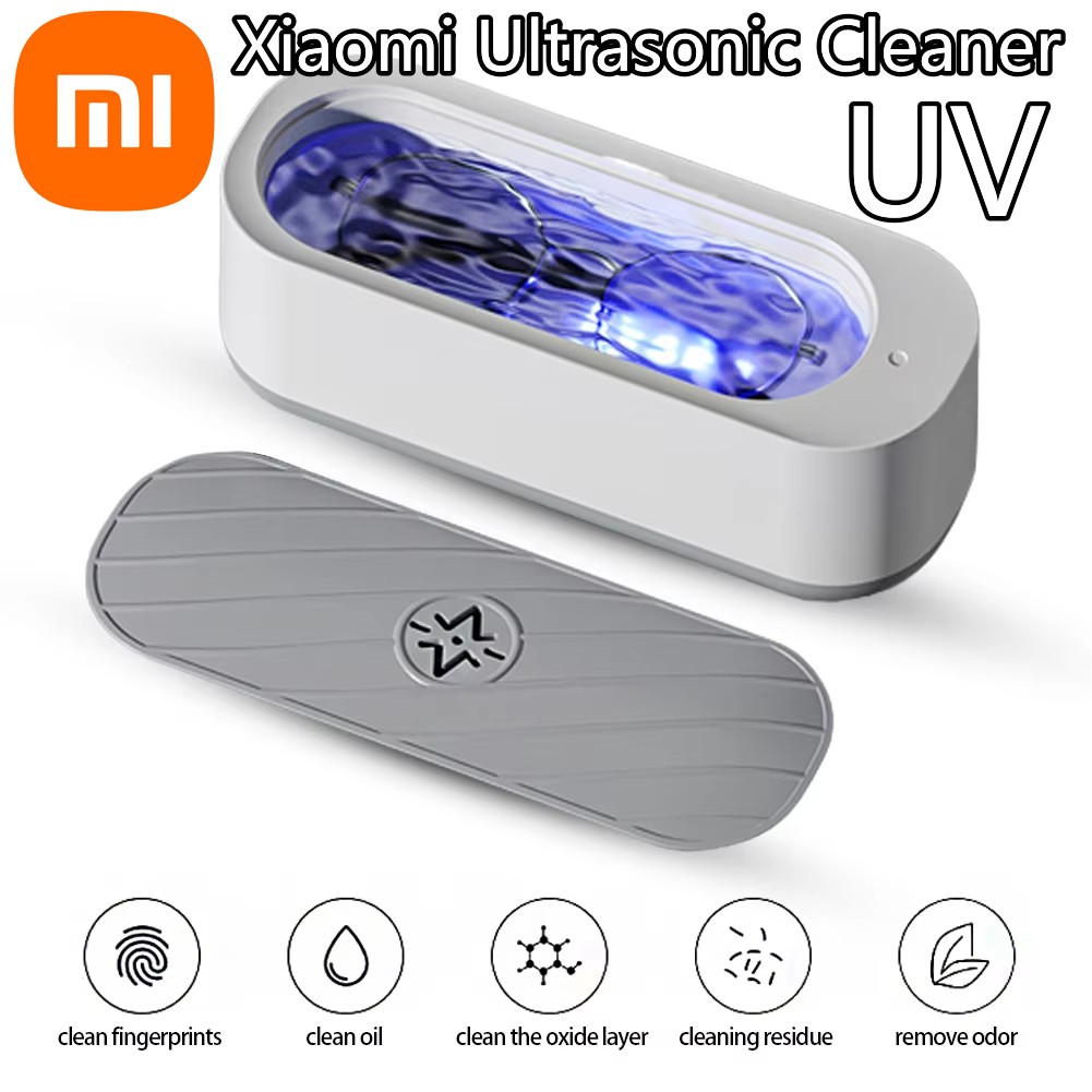 Xiaomi-máquina de limpieza por ultrasonidos, limpiador de lavado por vibración de alta frecuencia recargable por USB, joyería, gafas, limpiador UV de 360 grados