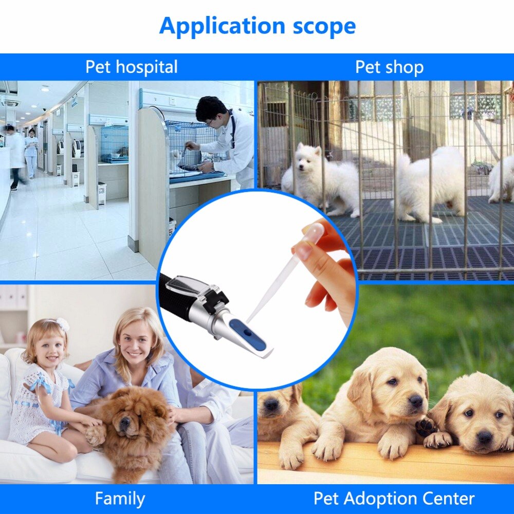 Handheld Pet clinical refractometer Dogs and Cats veterinarians 2-14g/dl refractometer ZGRC-300ATC