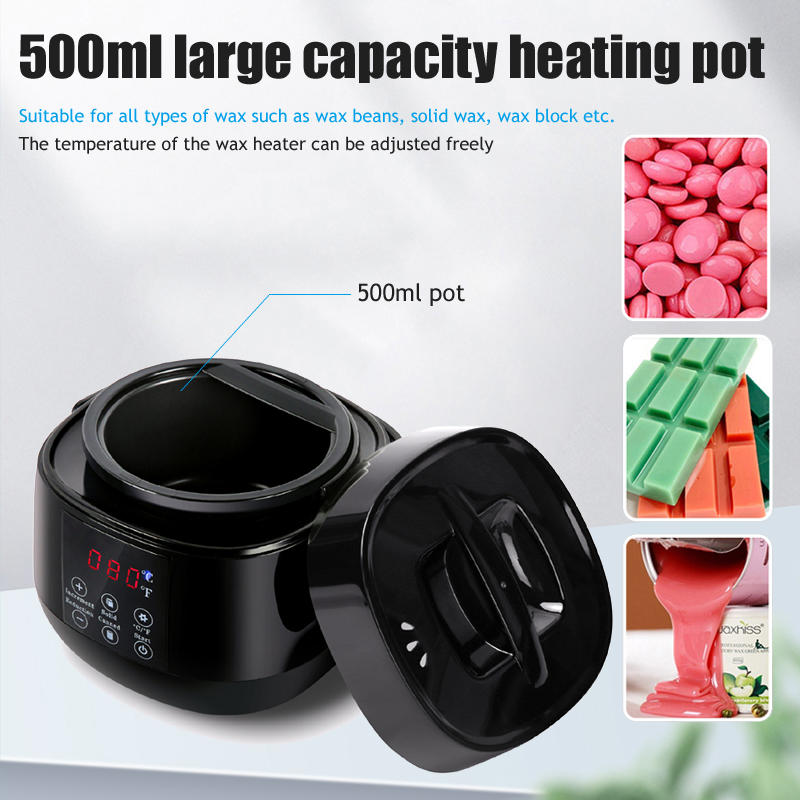 500ml Wax Heater Machine voor Ontharing Wax Smelten Warmer Pot met LCD Temperatuur Display Ontharingscrème Waxen Bonen Heater