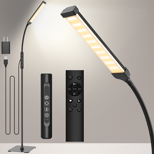 1.4m 2-- i- -1 funktion normal gulvlampe og rgb atmosfære gulvlampe 360 grader justerbar fleksibel svanehalsrør
