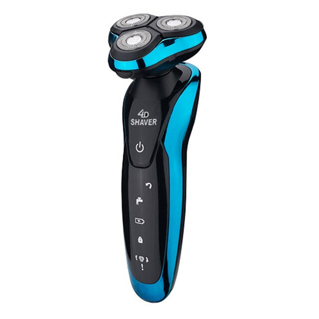 Máquina de afeitar eléctrica de afeitar la barba Trimmer nariz máquina de afeitar para hombres recargable afeitar seco mojado de doble uso, impermeable y lavable: Blue Shaver Only