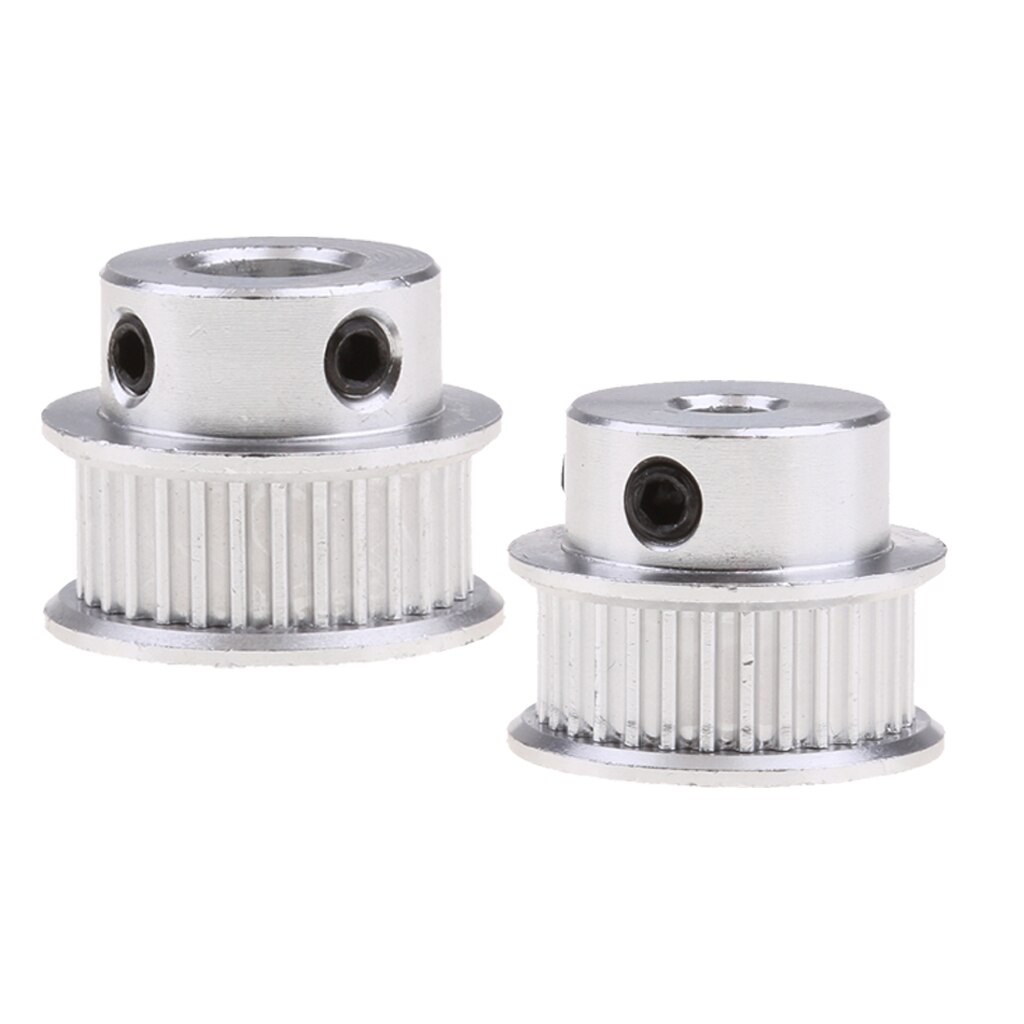 2 Stuks Aluminium GT2 Timing Katrol 30 Tanden Boring 5Mm + 8Mm Voor 3D Printer 6Mm Breedte distributieriem