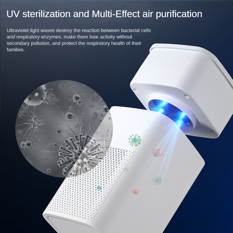 Air Purifier Ionizer Generator Deodorizer USB Cleaner Remove Formaldehyde PM2.5 Smoke Odor Allergies Pets Hair Home