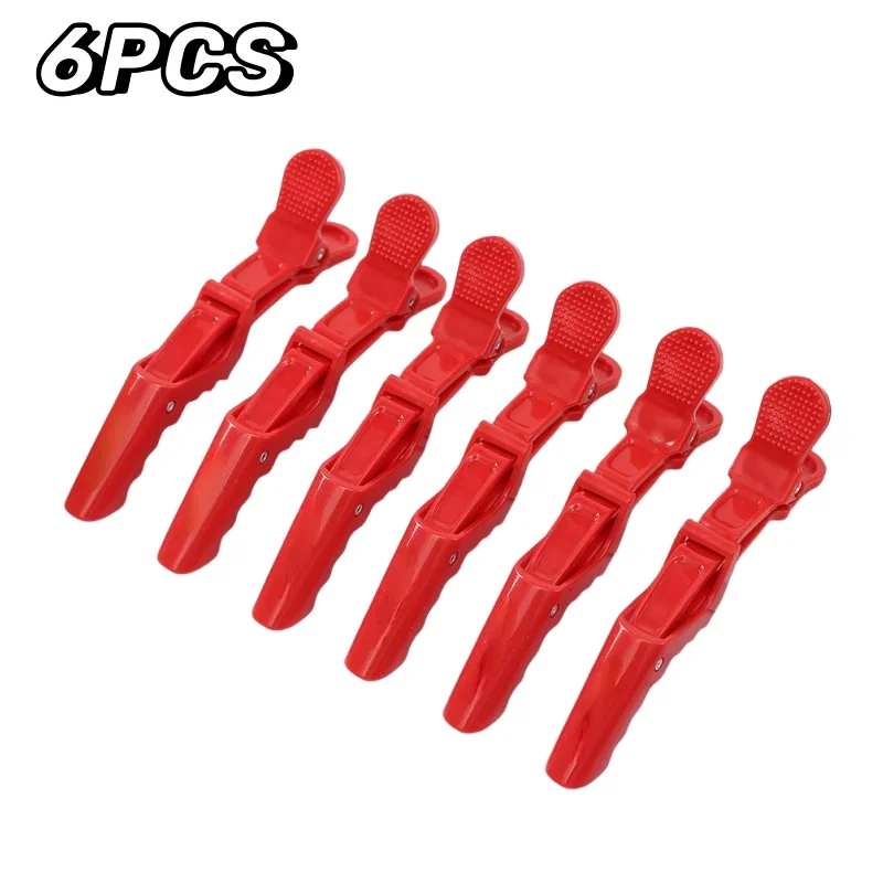 6pcs/Lot Plastic Hair Clip Hairpin Hairdressing Clamps Claw Section Alligator Clips Barber For Styling Salon Accessories: Yellow