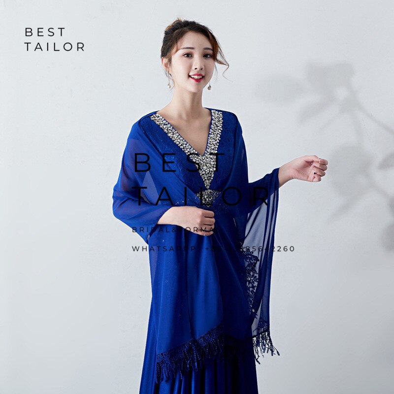Color Available ! Wedding Jackets Bolero Bridesmaid Scarf Shawl Tassel Appliques Formal Party Gown Chiffon Wedding Accessories: Color 7