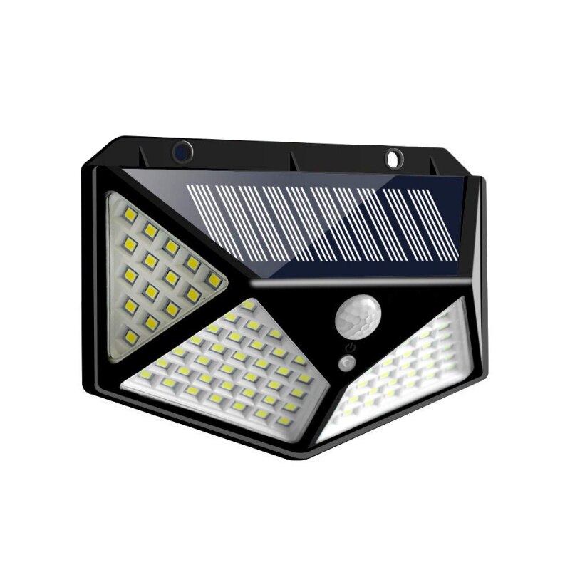 100 led solenergilampa utomhus led solcellslampa rörelsesensor solcellslampor solljus utomhus solenergi trädgårdslampa bakgårdslampa: 1 st