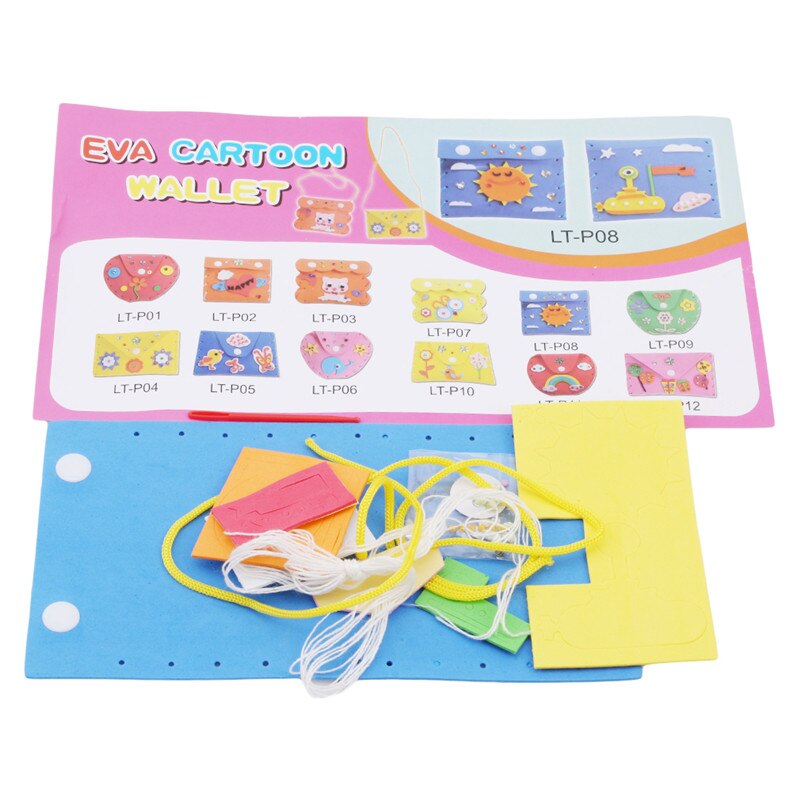 paquete de Material hecho a mano DIY para niños, billetera creativa para guardería, bolsa de costura, juguetes, rompecabezas educativo para bebés, juguetes intelectuales