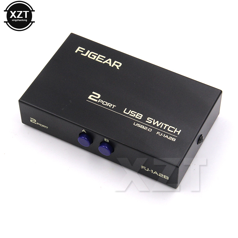 1PCS Draadloze 2 Poorten USB 2.0 Sharing Switch Switcher USB HUB Adapter Box Voor PC Scanner Printer
