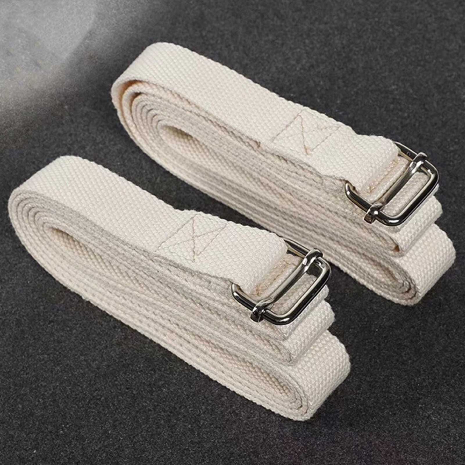 Ceinture de Yoga en coton pur Durable, 1.83m x 2.5cm, bande élastique à boucle réglable pour les épaules ouvertes, bande de résistance extensible