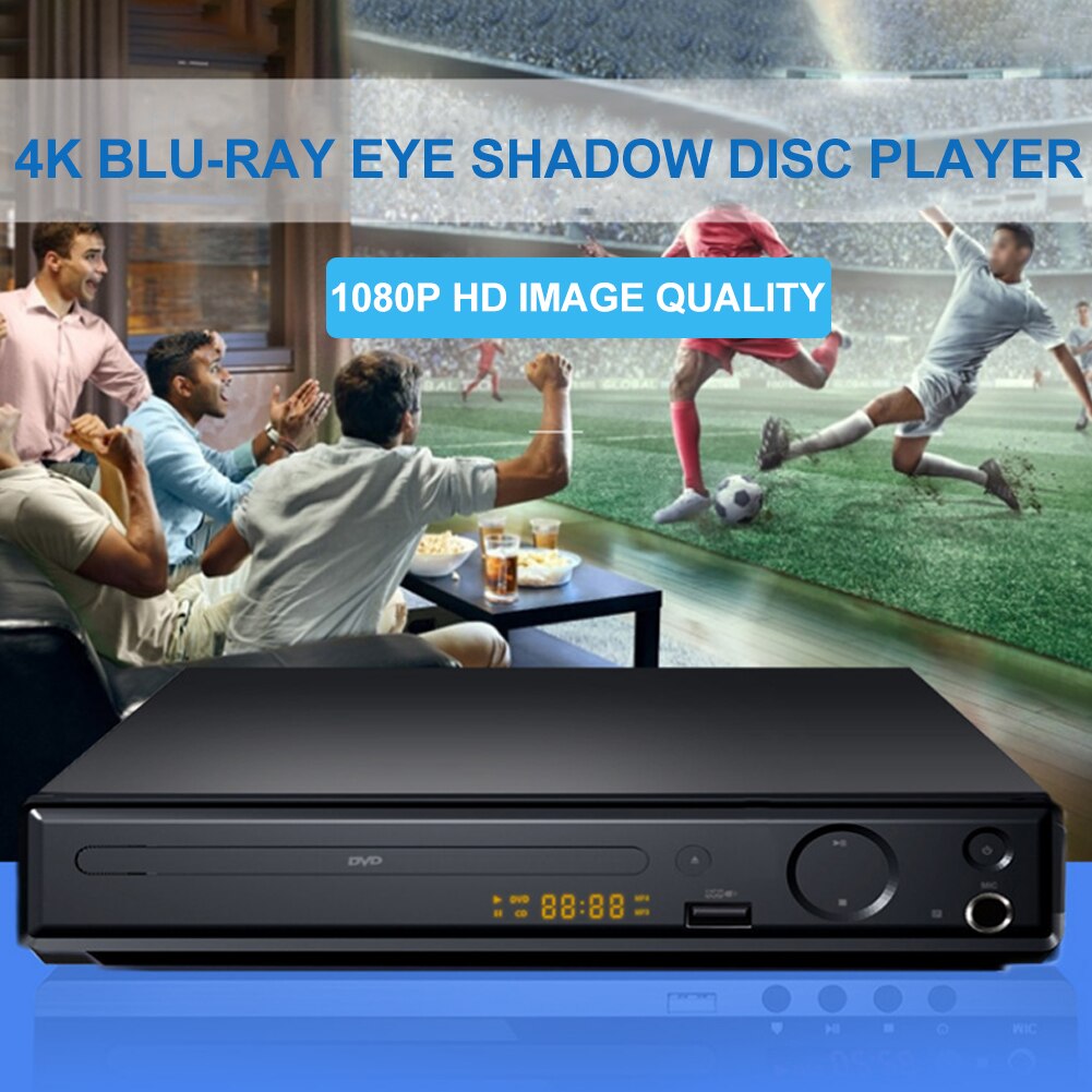 SVCD CD VCD Easy Use DVD Player Digital Display Mic Port Children Home USB HDMI With Remote Control 4K 1080P Mini AV Output