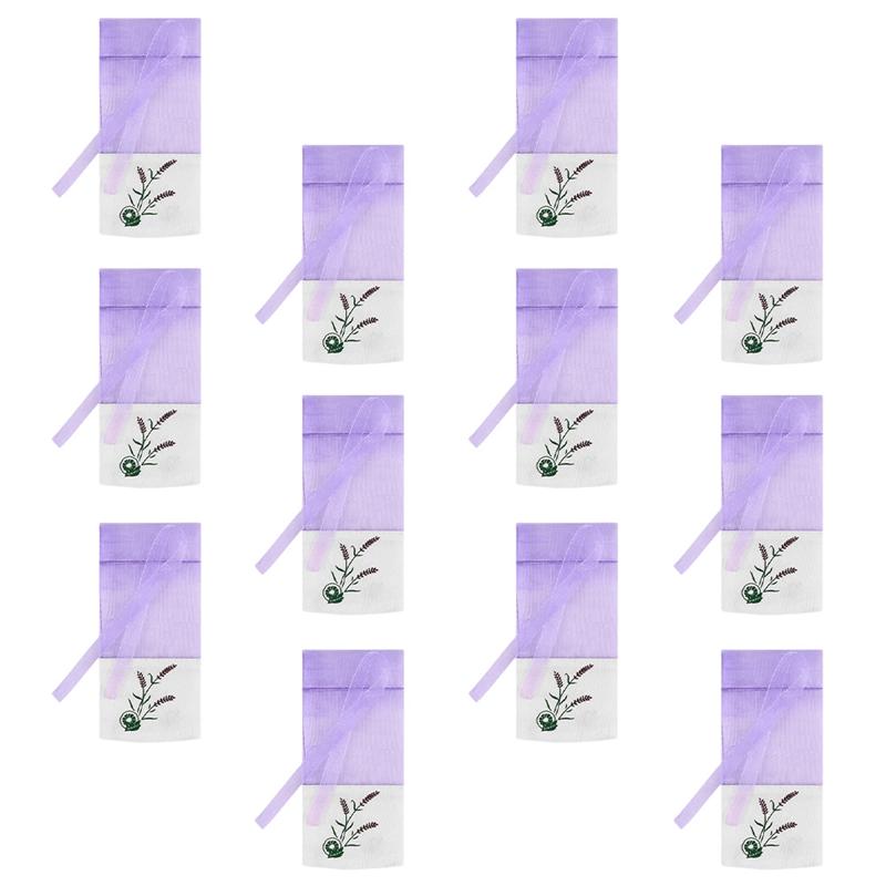 12pcs Drawstring Sachet Bags Lavender Sachets Empty Sachets Bags Gauze Storage Bags for Spice Packing