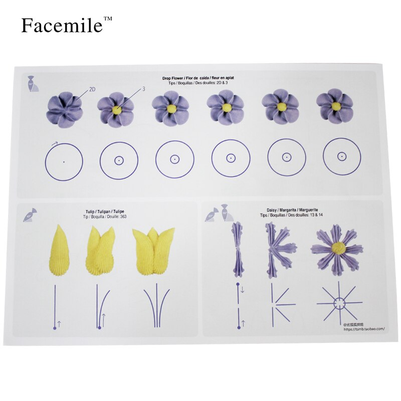 Cake Practice Template Board Piping Icing Tekening DIY Plakken Onderwijs Papier Decoreren Fondant Decor Bakken Levert 52133