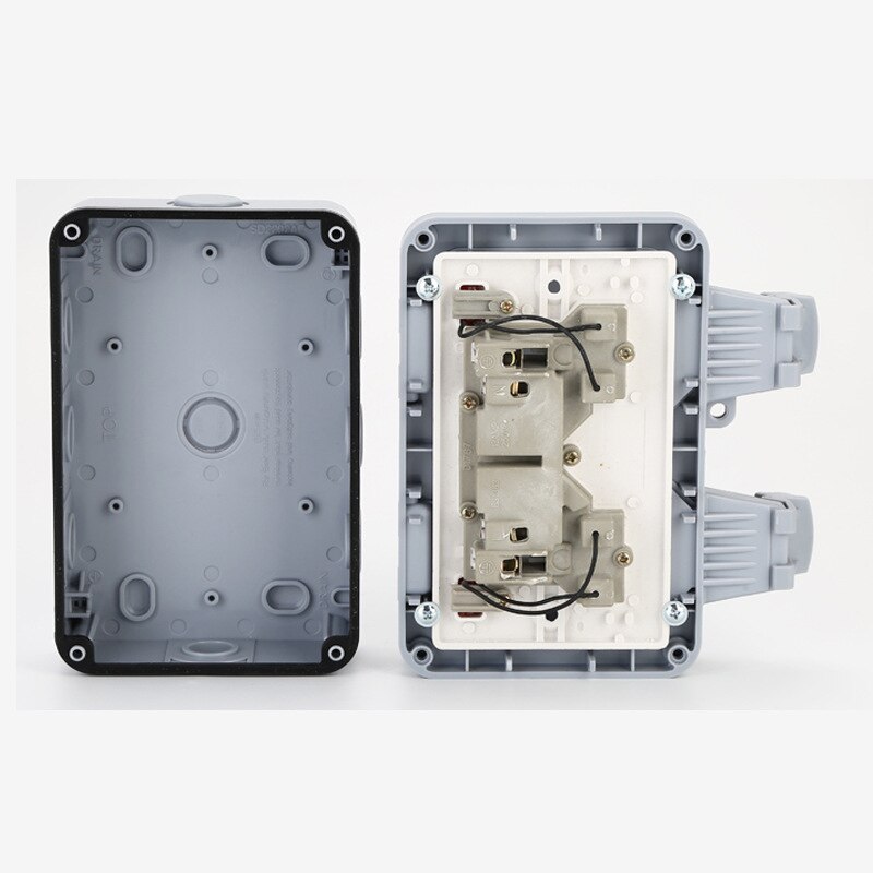 Weatherproof Waterproof Outdoor Wall Power Socket 13A UK Electrical Outlet Grounded IP66 Switched Socket Electrical Accessories