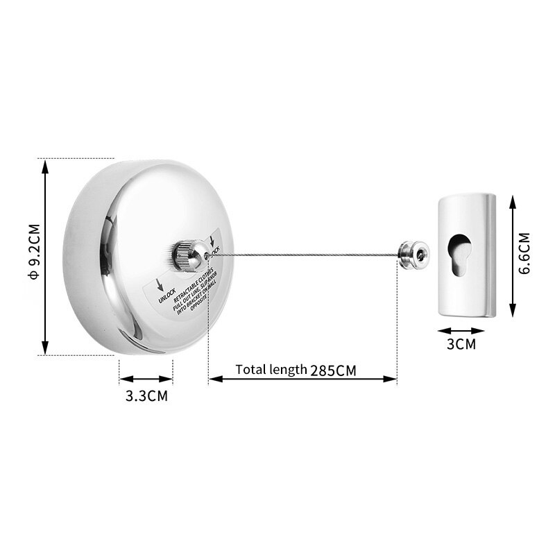 Wall mount 304 Stainless Steel Clothesline Folding Clothes Horse Extendable Laundry Hanger Retractable Drying Rack Clothes Rope