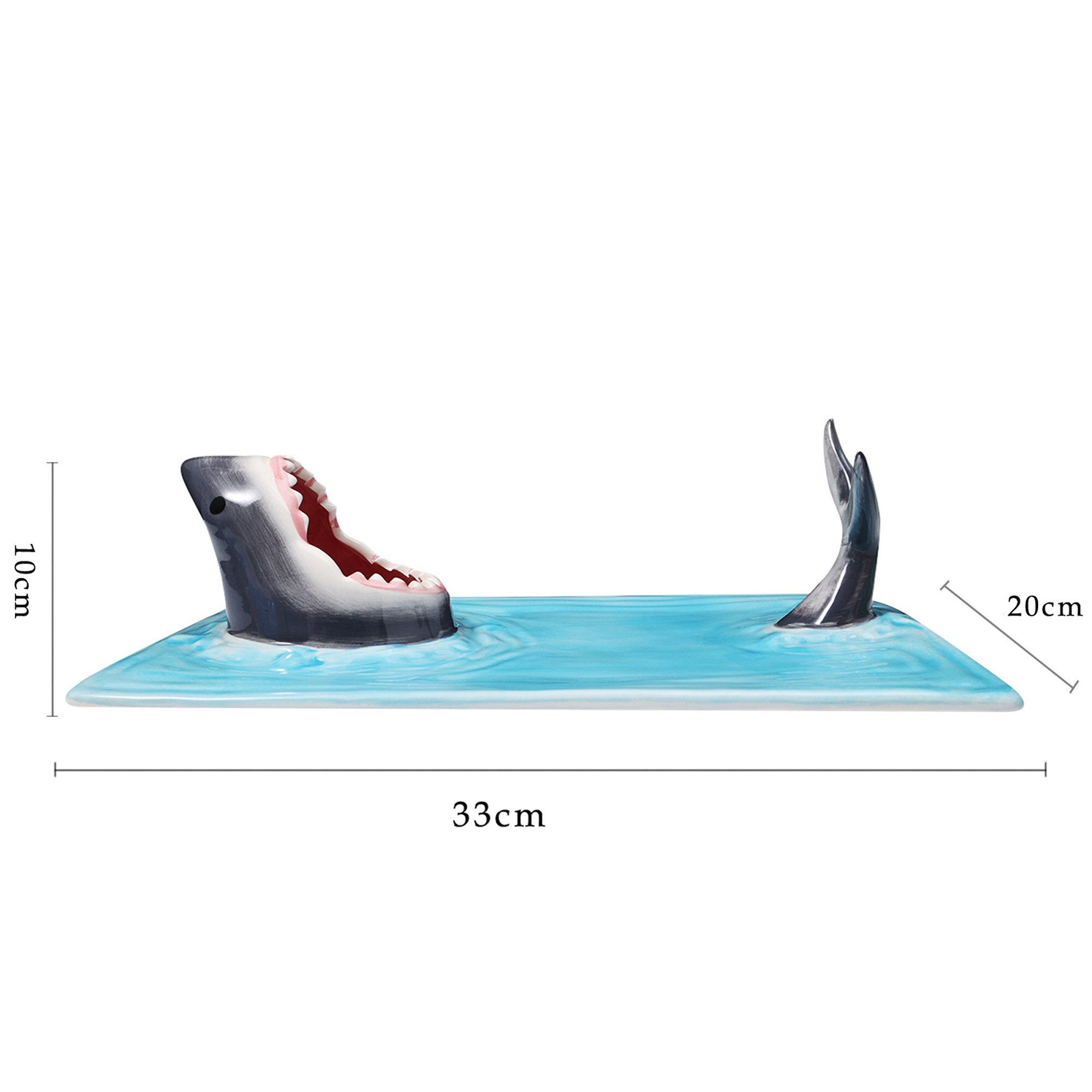 Plato de Sushi de cerámica con forma de tiburón, tabla rectangular de queso, mesa de comedor, decoración de cocina