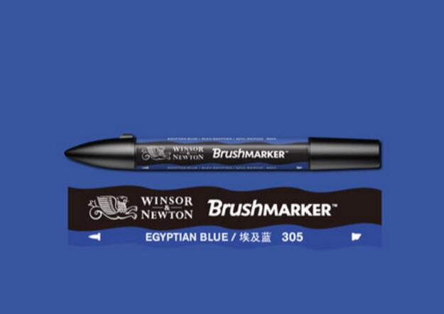 Winsor & Newton Brushmarker Marker Pennen Kwast Alcohol Gebaseerde Snelle Droge Blauw Groen Tones: Egyptian Blue
