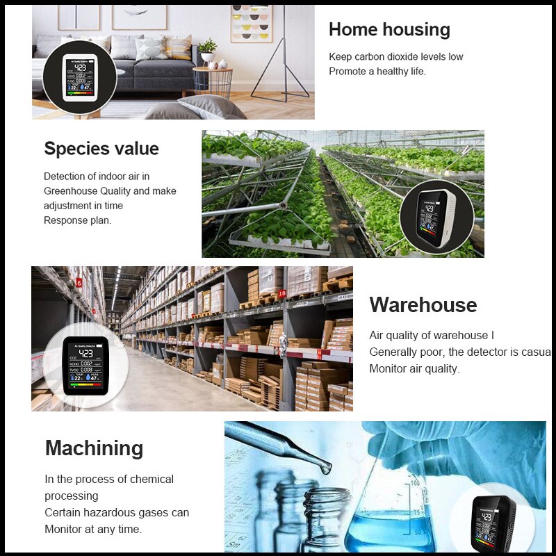 Xiaomi-Detector de del aire 5 en 1, Detector de dióxido de carbono TVOC HCHO con pantalla de temperatura y humedad, 2022