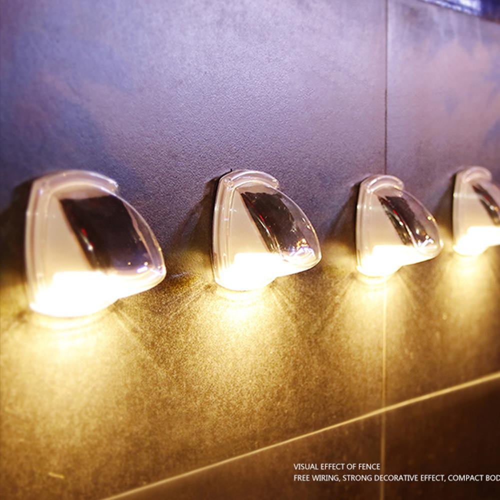 8 LED Solar Wall Light Outdoors Waterproof Led Solar Fence Garden Lamp for Patio Stairs Pathway Small Courtyard Decoration Lamp: Warm white / 2pcs