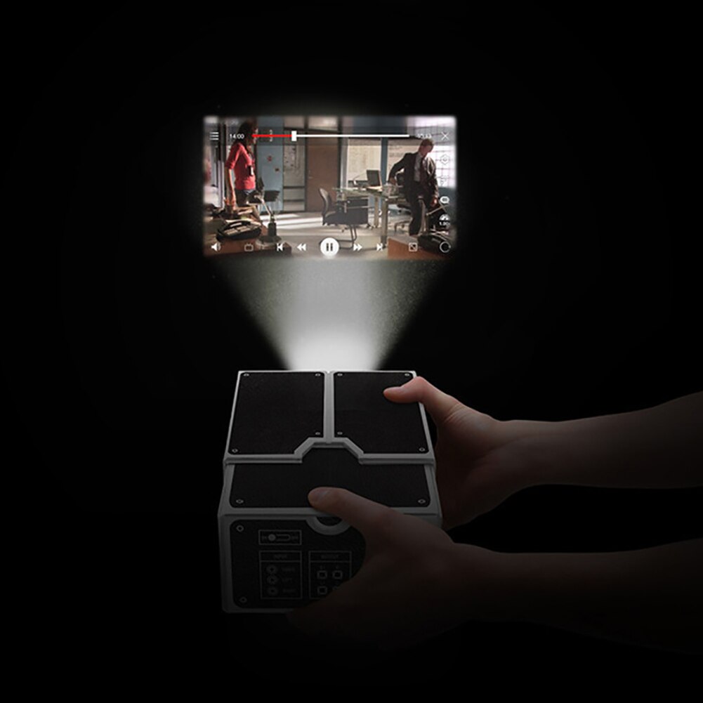 Diy 3d pap mini smartphone projektor nyhed justerbar mobiltelefon mobiltelefon projektor kort bord bærbar biograf i en kasse