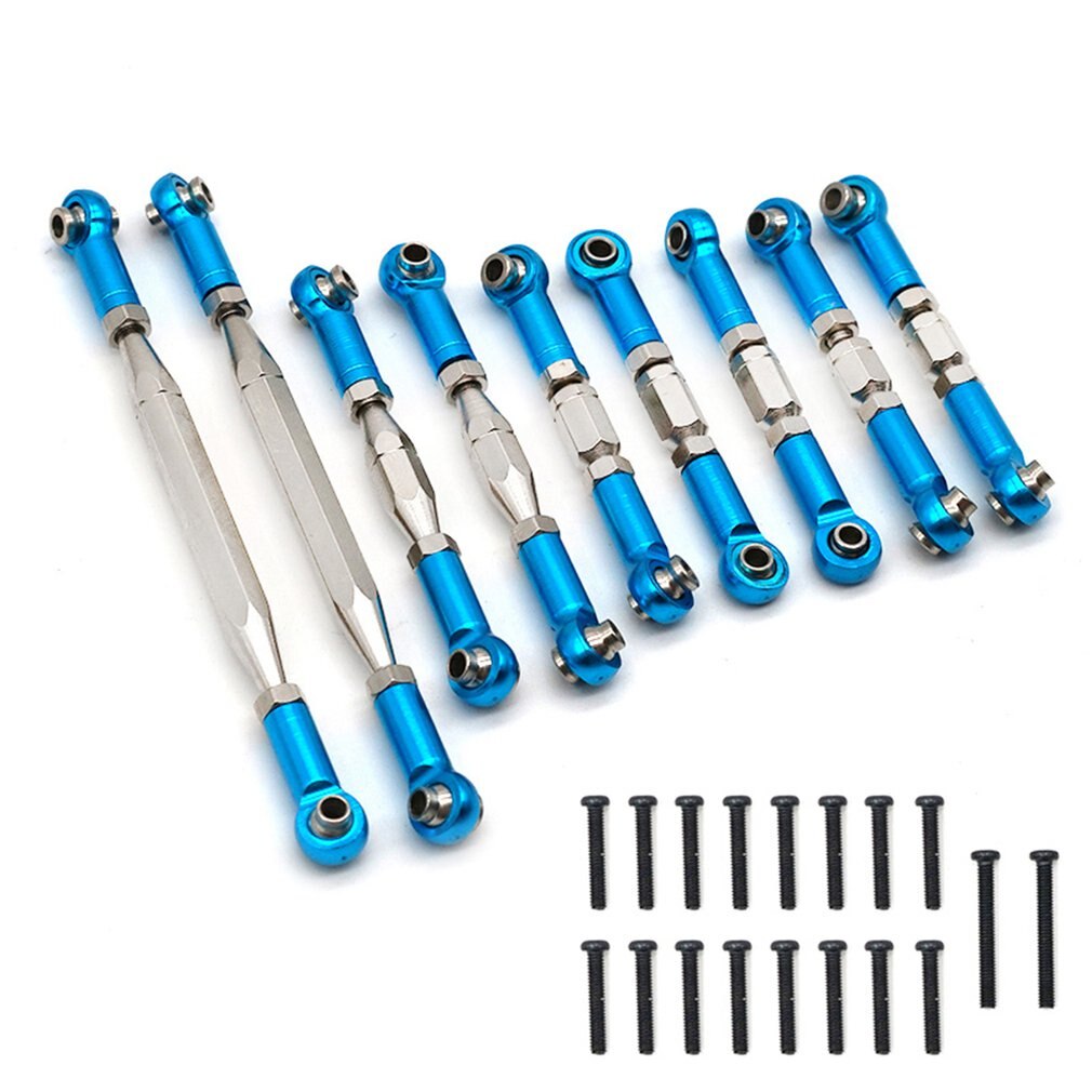 9 stuks verstelbare metalen trekstang servoverbinding wltoys 12428 12423 12428 -  abc feiyue  fy06 upgrade rc auto metalen accessoires