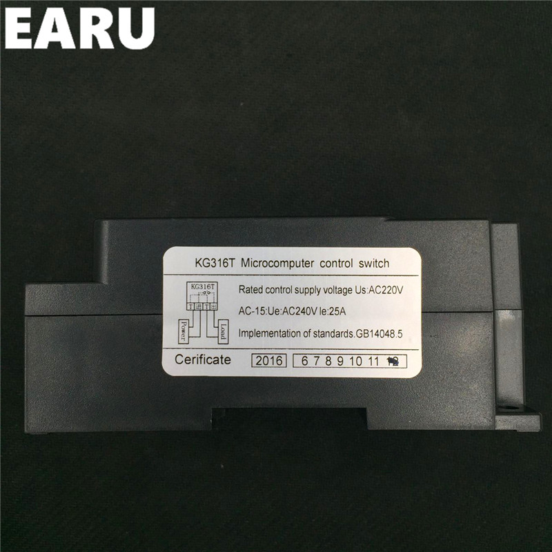 Darmowa wysyłka nowy KG316T 25A inteligentny mikrokomputer programowalny regulator czasowy elektroniczny wyłącznik czasowy kontroler przekaźnika AC 220V 380V