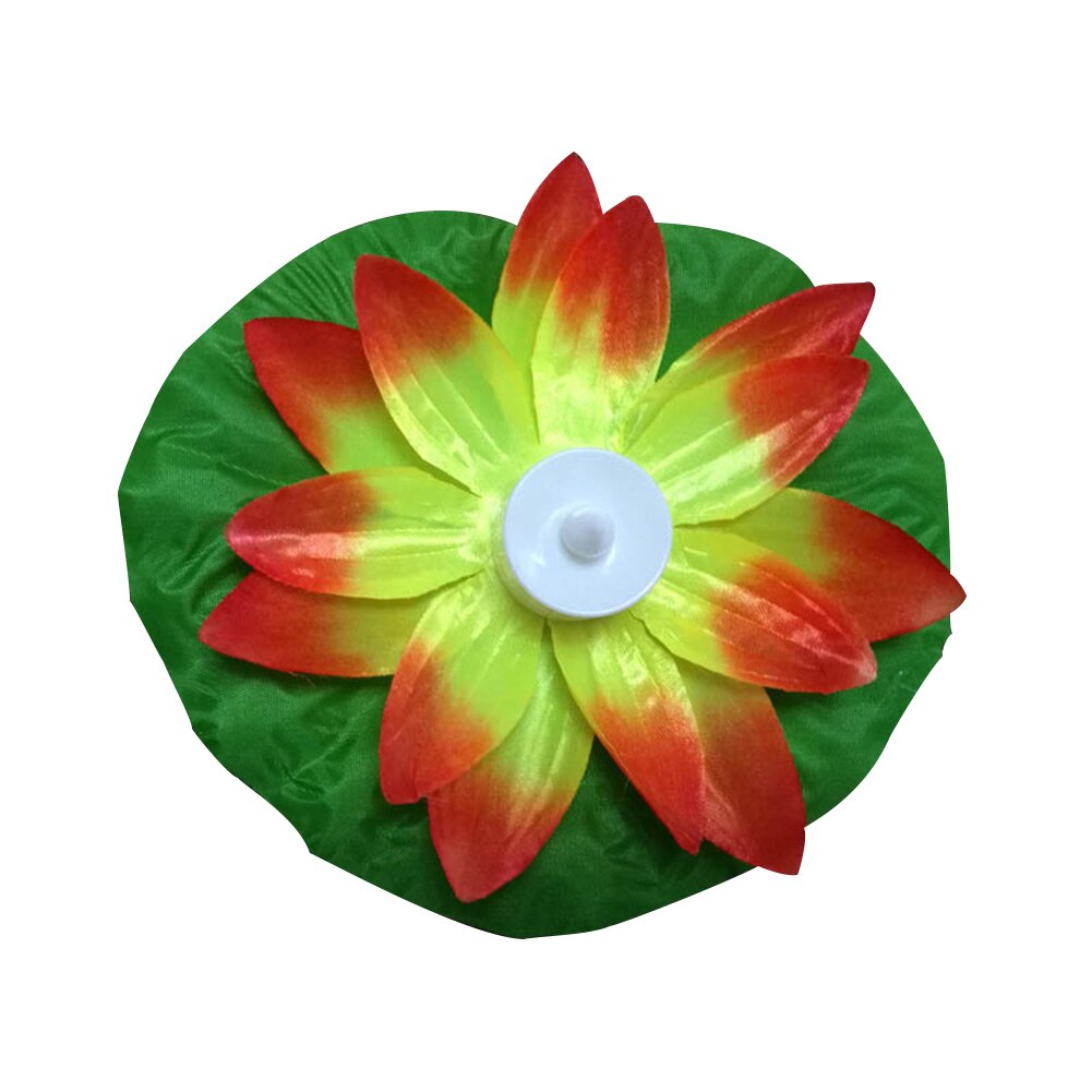 Flydende lotus lys pool udendørs have vand blomst led lampe lys elektronisk stearinlys lbshipping: Orange