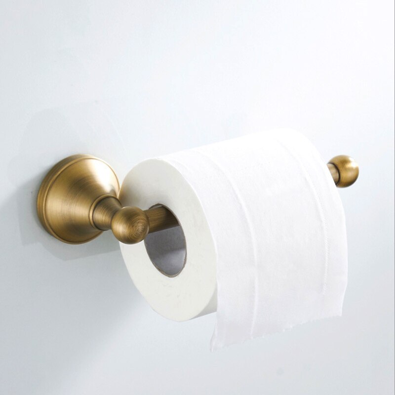 Bronze Bathroom Accessories Sets Antique Brass Wall Mounted Toilet Paper Holder Towel Ring Robe Coat Hook Bathroom Hardware Set: WHITE