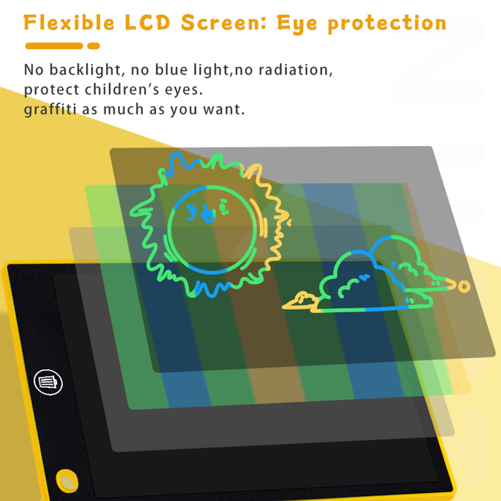 LCD Writing Tablet with Pencil Case Rechargeable Drawing Board 9.5 Inch Colorful Screen with Stylus Drawing Writing Taking Notes