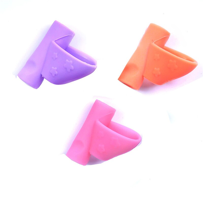 3 Pcs Silicone Pencil Grips Handwriting Aid School Supplies Stationery Ergonomic Posture Correction Pen Holder: Pink