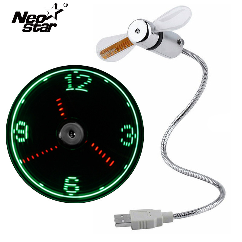 Mini USB Fan Gadgets LED Clock For laptop PC Notebook Time Display Real Time Temperature Display Ventilador USB