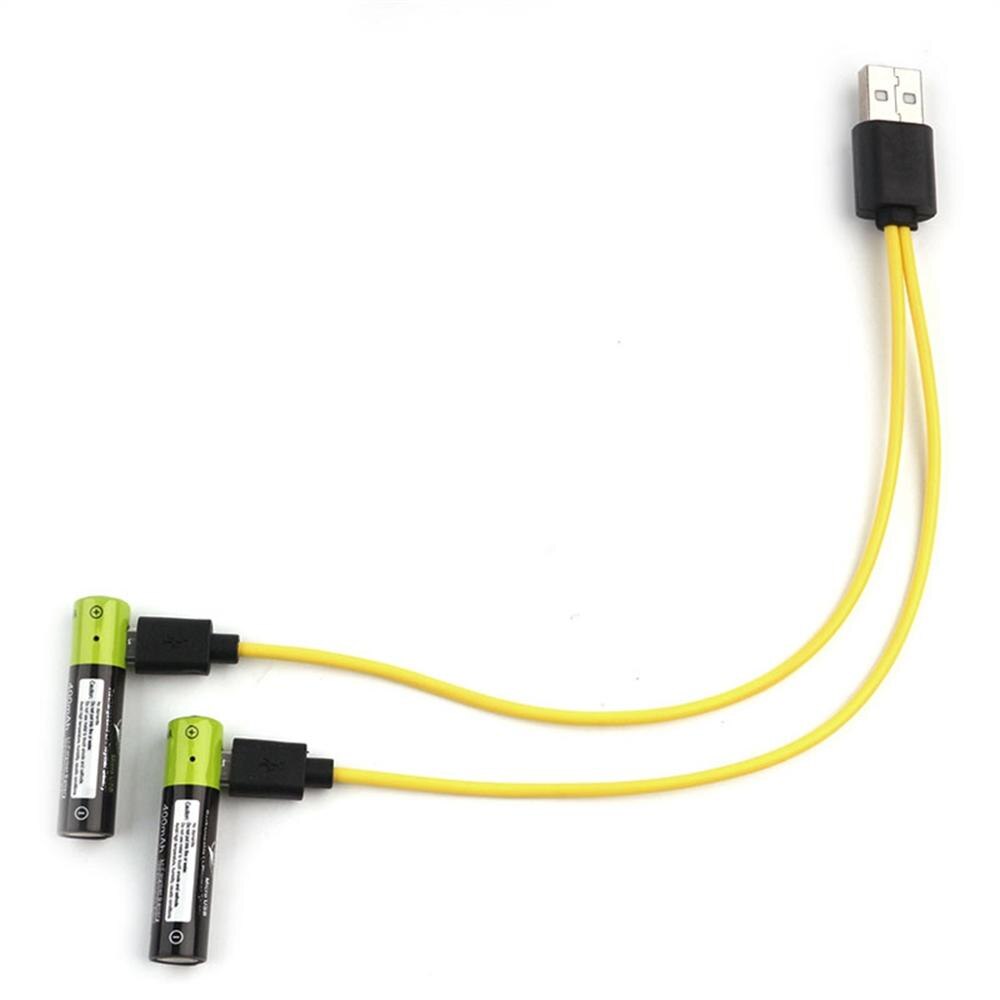 Znter aaa wiederaufladbarer akku znter 600 mah mirco usb 1.5v wiederaufladbarer lithium-polymer-akku, aufladung über usb-kabel: 2 stück mit kabel